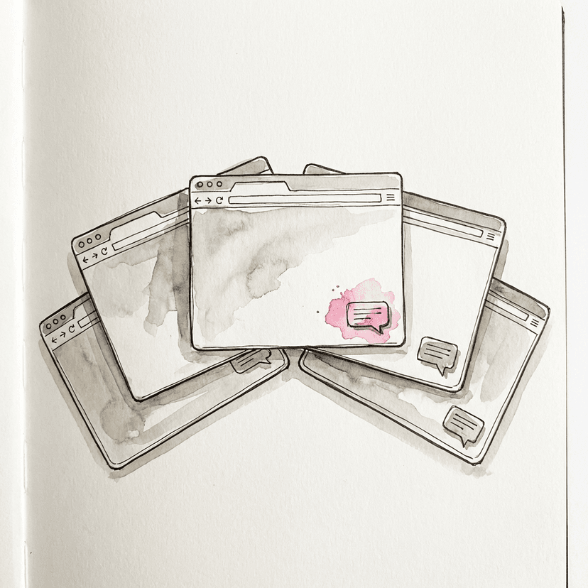 Web制作会社向けAIチャットボットのイラスト