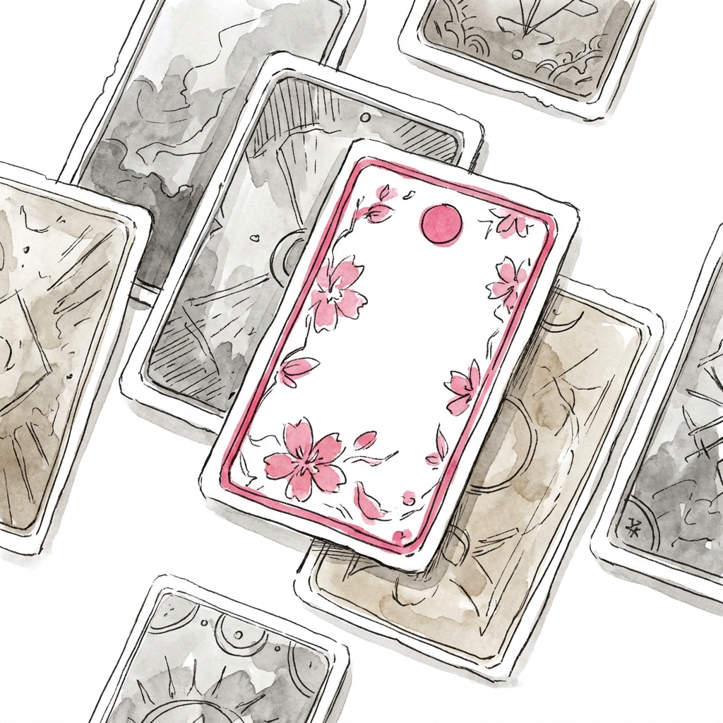 カスタムブランディングのイラスト - カードが広がるデザインテンプレート